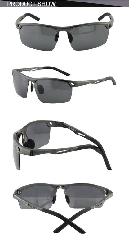 Polarisierte Sportsonnenbrille Herren Al-Mg Metallrahmen