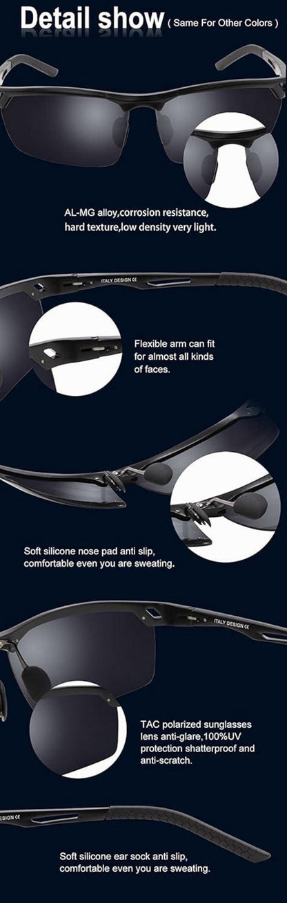 DUCO Polarisierte Sportsonnenbrille Ultraleicht Retro Herren