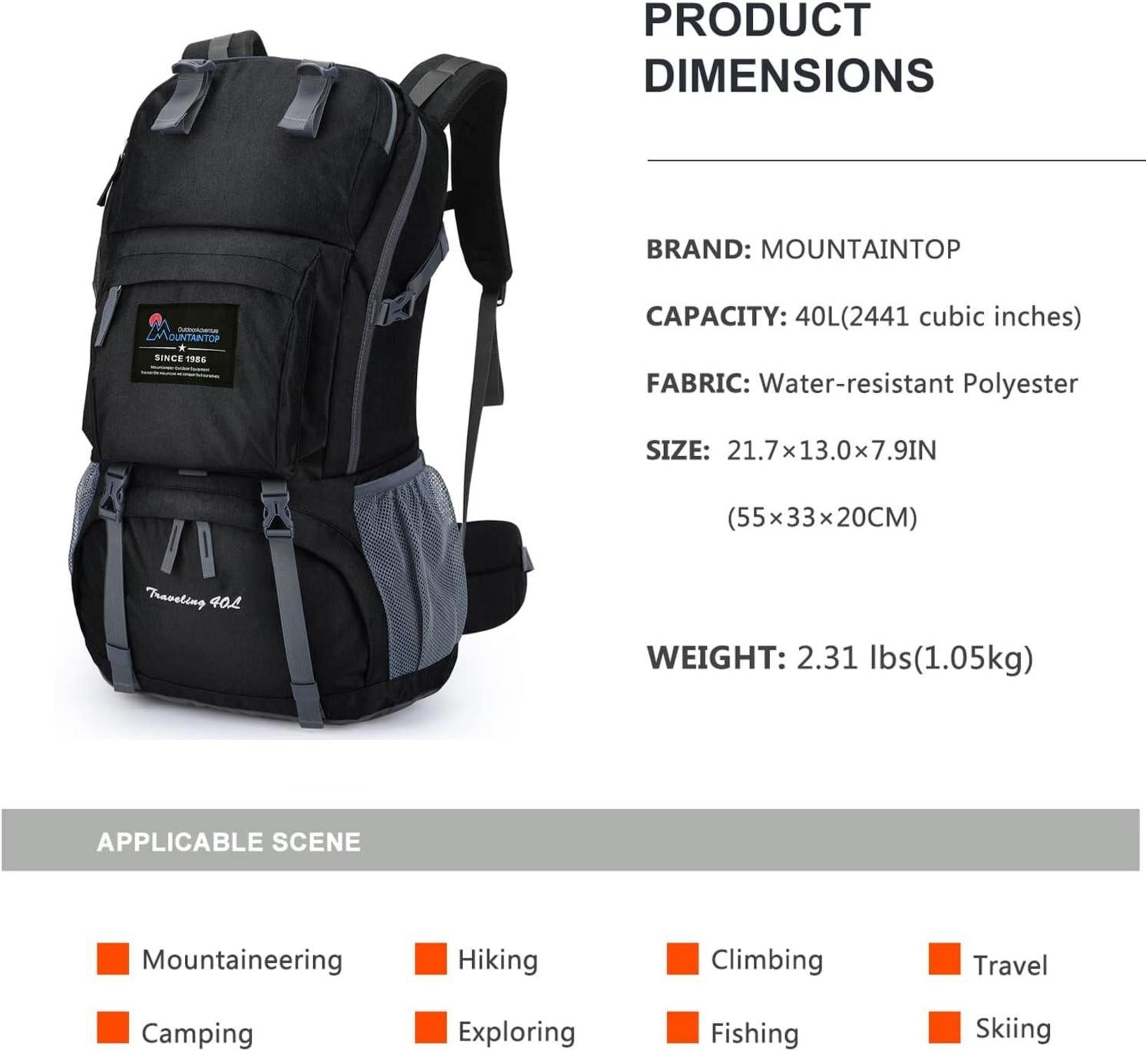 Wanderrucksack 40L Trekkingrucksack Outdoor Camping Rucksack