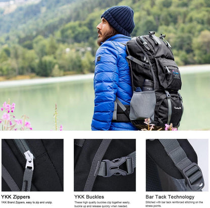 Wanderrucksack 40L Herren Damen Trekking Outdoor Camping Schwarz