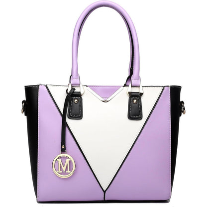 Miss Lulu Damen Handtasche Lila Synthetic Ledertasche