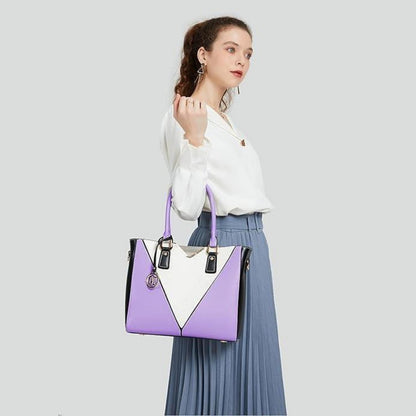 Miss Lulu Damen Handtasche Lila Synthetic Ledertasche