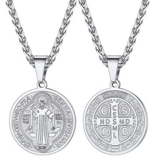 U7 Herren Benediktusmedaille Halskette Silber Kreuzschmuck