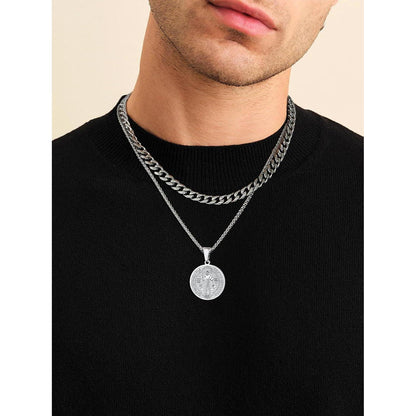 U7 Herren Benediktusmedaille Halskette Silber Kreuzschmuck