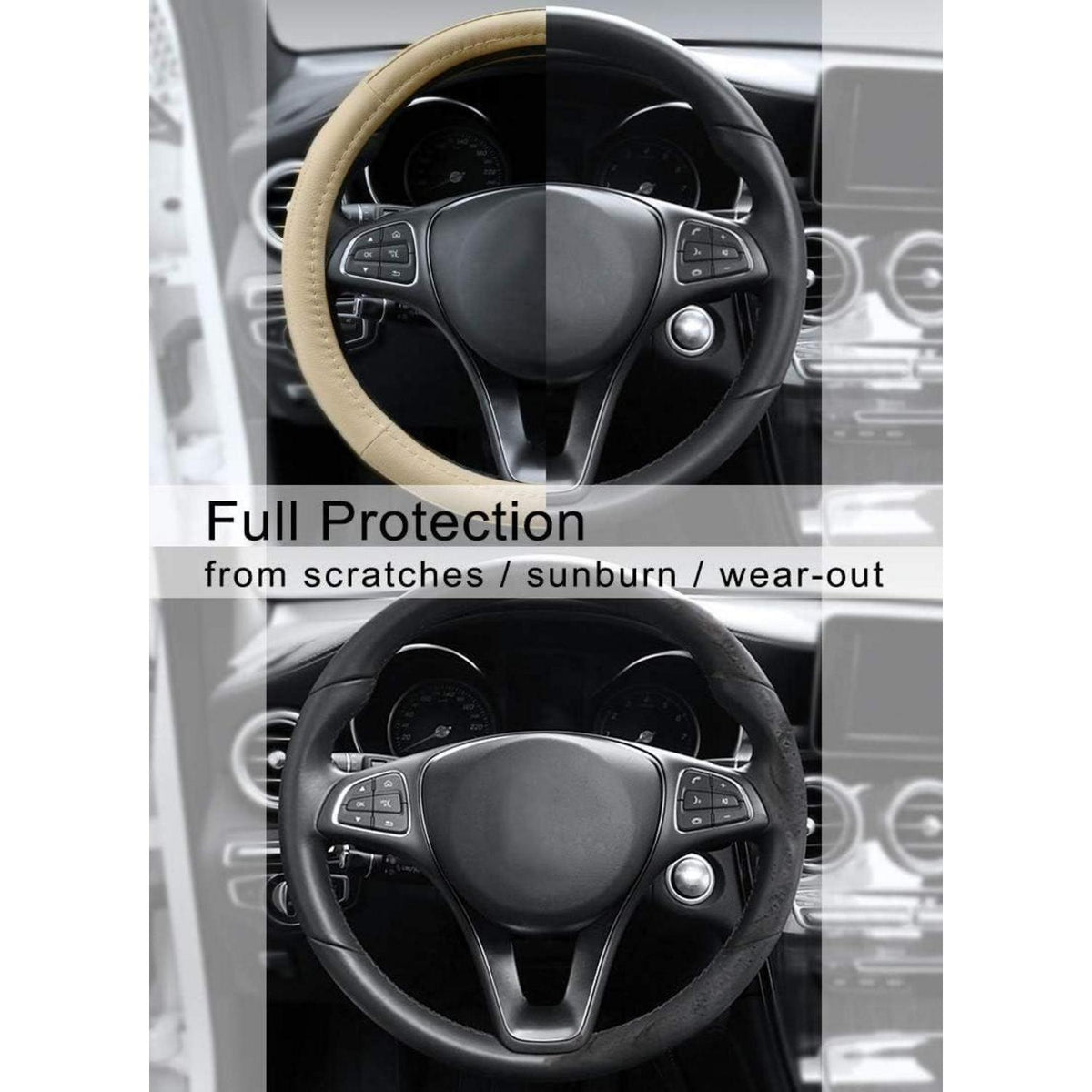 Anti-Rutsch Lenkradbezug Auto Beige (37-38cm)
