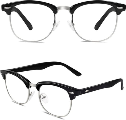 Retro Nerd Brille Halbrahmen Hornbrille Fifties Look
