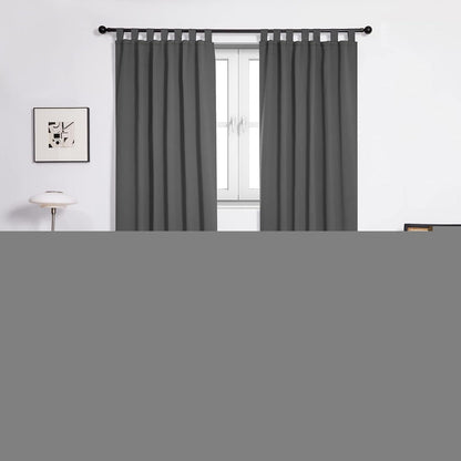 Verdunklungsvorhänge Dunkelgrau 2er Set, 175x140 cm mit Schlaufen