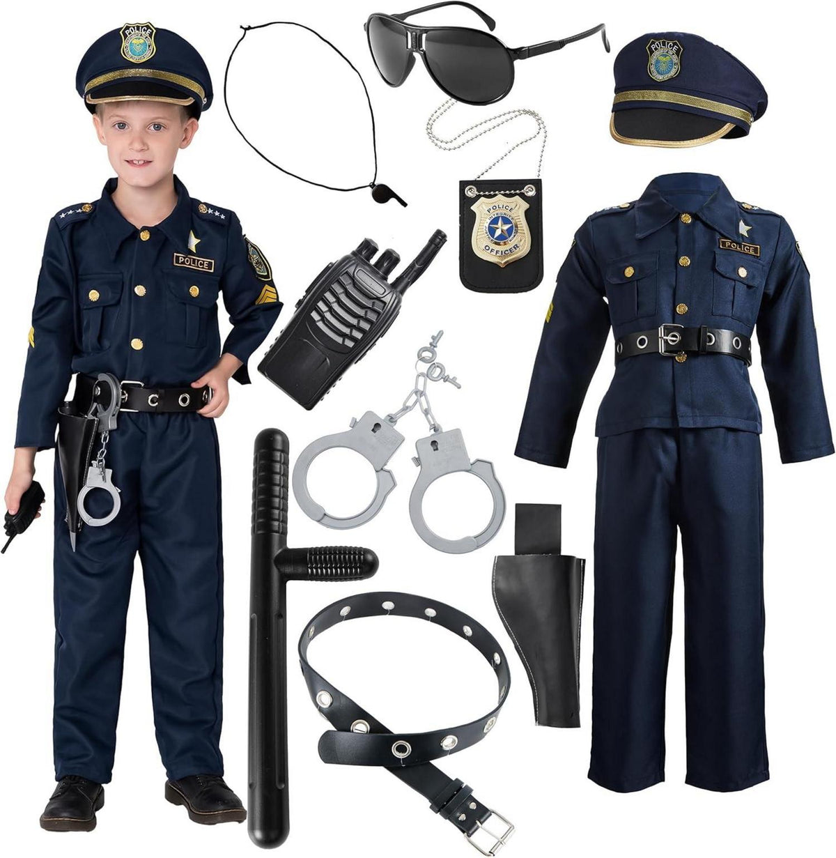 Polizistenkostüm Rollenspielset Kinder Halloween Cosplay