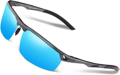 DUCO Polarisierte Retro Sportsonnenbrille Al-Mg Rahmen