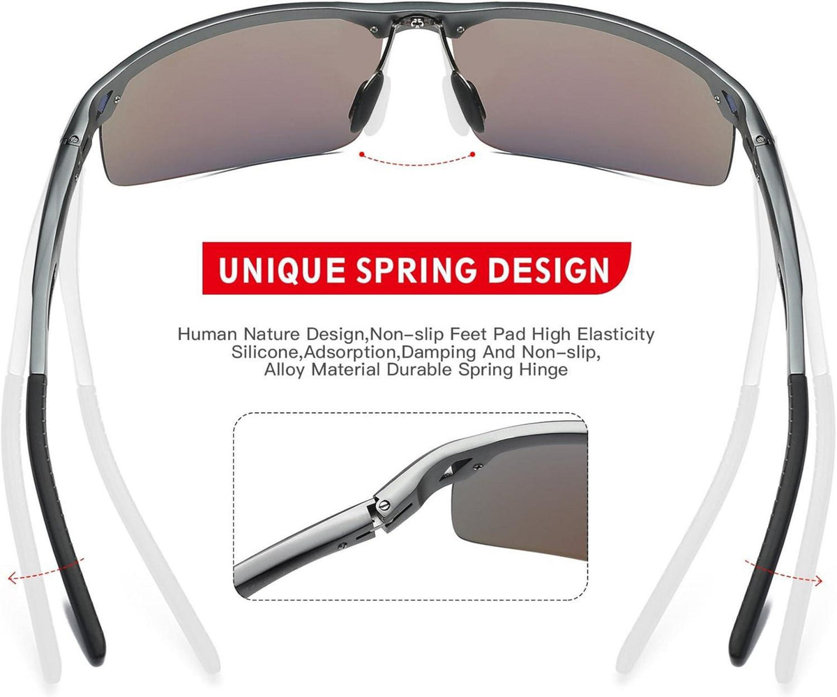 DUCO Polarisierte Sport-Sonnenbrille Al-Mg Rahmen 8550 - Ultraleicht & langlebig