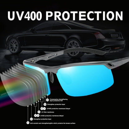 DUCO Polarisierte Sportsonnenbrille Ultraleichter Metallrahmen