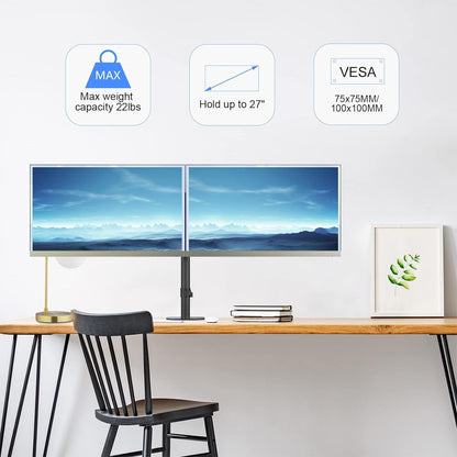Monitor Halterung für 2 Monitore 13-27 Zoll VESA 75/100mm 10 kg
