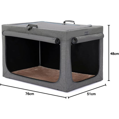 Faltbare Hundebox Grau L – Komfortabler Schlafplatz & Transport