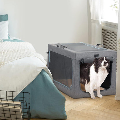 Faltbare Hundebox Grau L – Komfortabler Schlafplatz & Transport