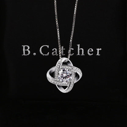 Kette Damen Halskette 925 Sterling Silber Twist-Würfel 45CM