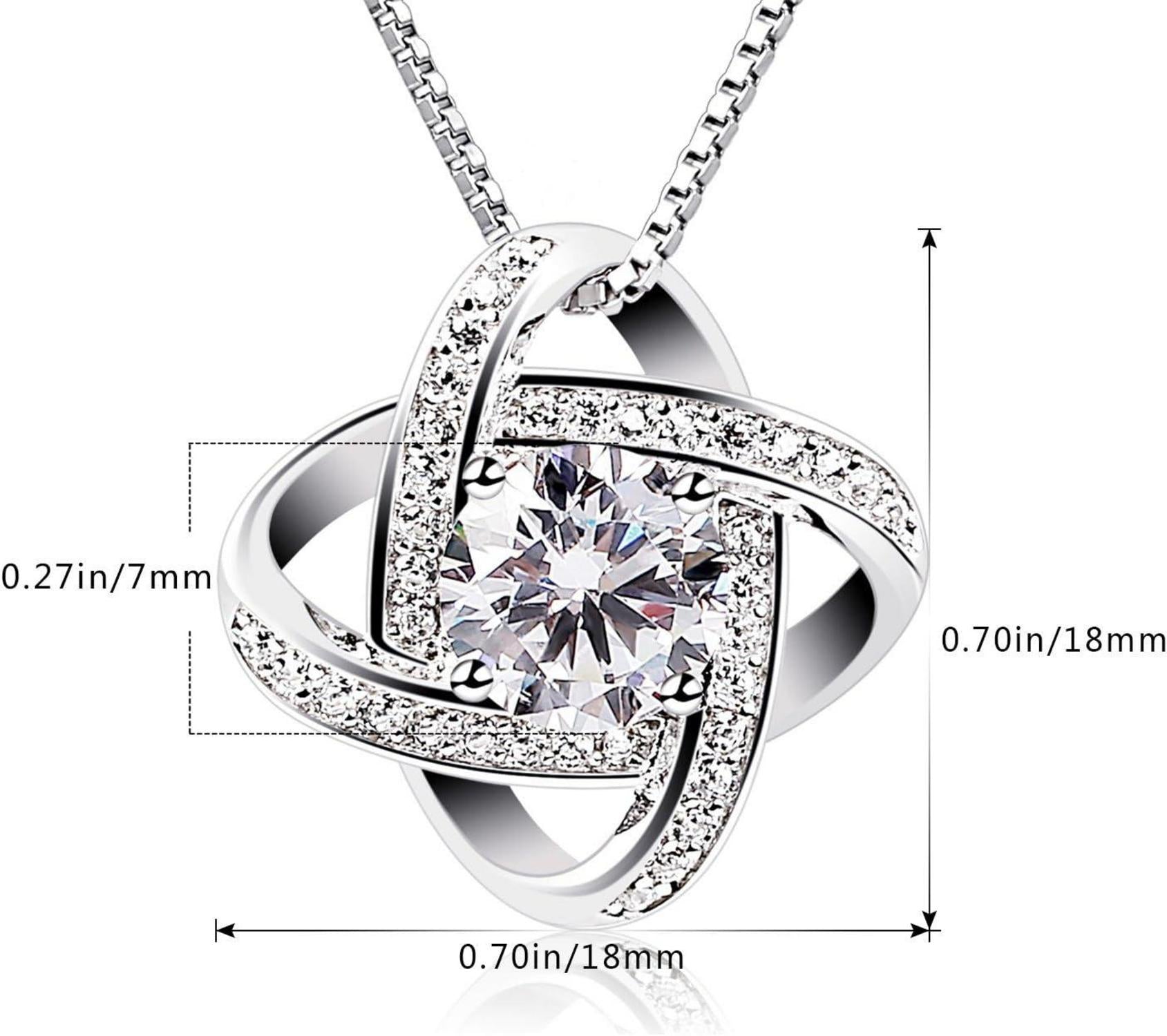 B.Catcher Damen Halskette 925 Sterling Silber Twist-Würfel Anhänger 45cm