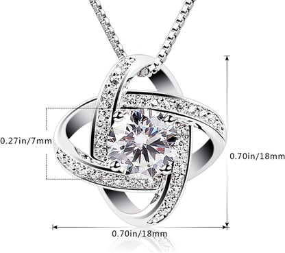 B.Catcher Damen Halskette 925 Sterling Silber Twist-Würfel Anhänger 45cm