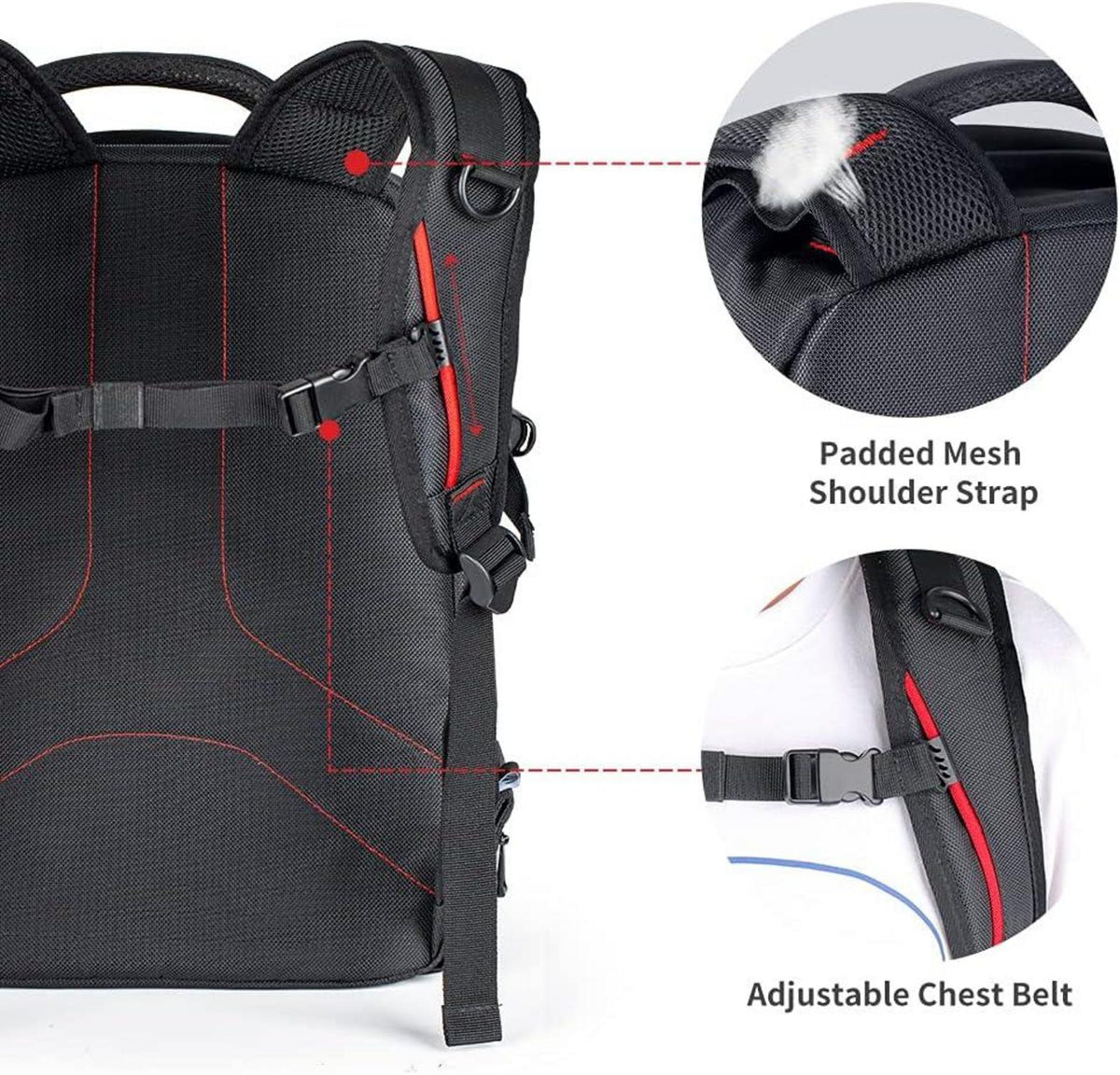 Fotorucksack wasserdicht Kameratasche mit Laptopfach für DSLR Kamera