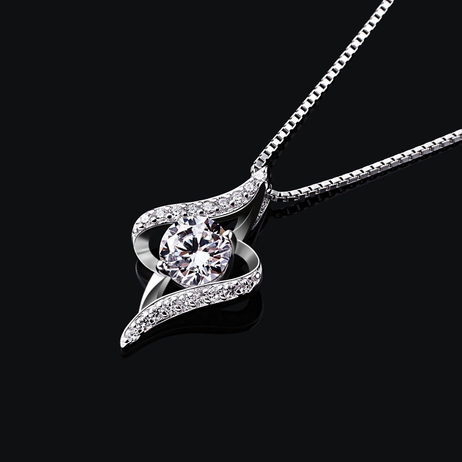 Damen Halskette 925 Sterling Silber Sternennacht Anhänger