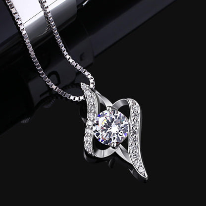 Kette Damen Halskette 925er Silber Anhänger Zirkonia 45cm