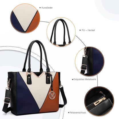 Miss Lulu Damen Handtasche V-förmiges Design Shopper