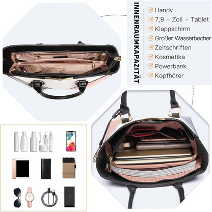 Miss Lulu Handtasche Damen V-förmiges Design Nude