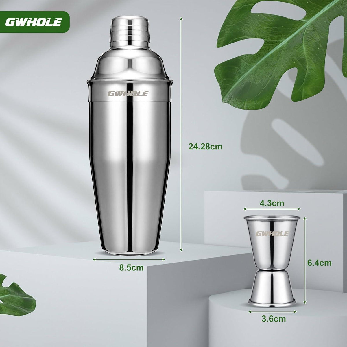 Cocktailshaker Set 750ml Edelstahl Bar Zubehör mit Rezept