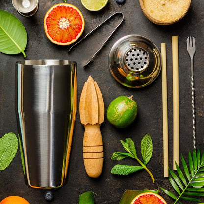 Cocktailshaker Set 750ml Edelstahl Bar Zubehör mit Cocktailrezepte