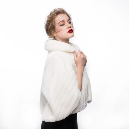 Kunstpelz Bolero Schal Stola für Braut Hochzeit Winter