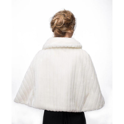 Kunstpelz Bolero Schal Stola für Braut Hochzeit Winter
