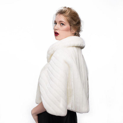 Kunstpelz Bolero Schal Stola für Braut Hochzeit Winter