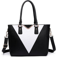 Miss Lulu Damen Handtasche Schultertasche Shopper V-Design