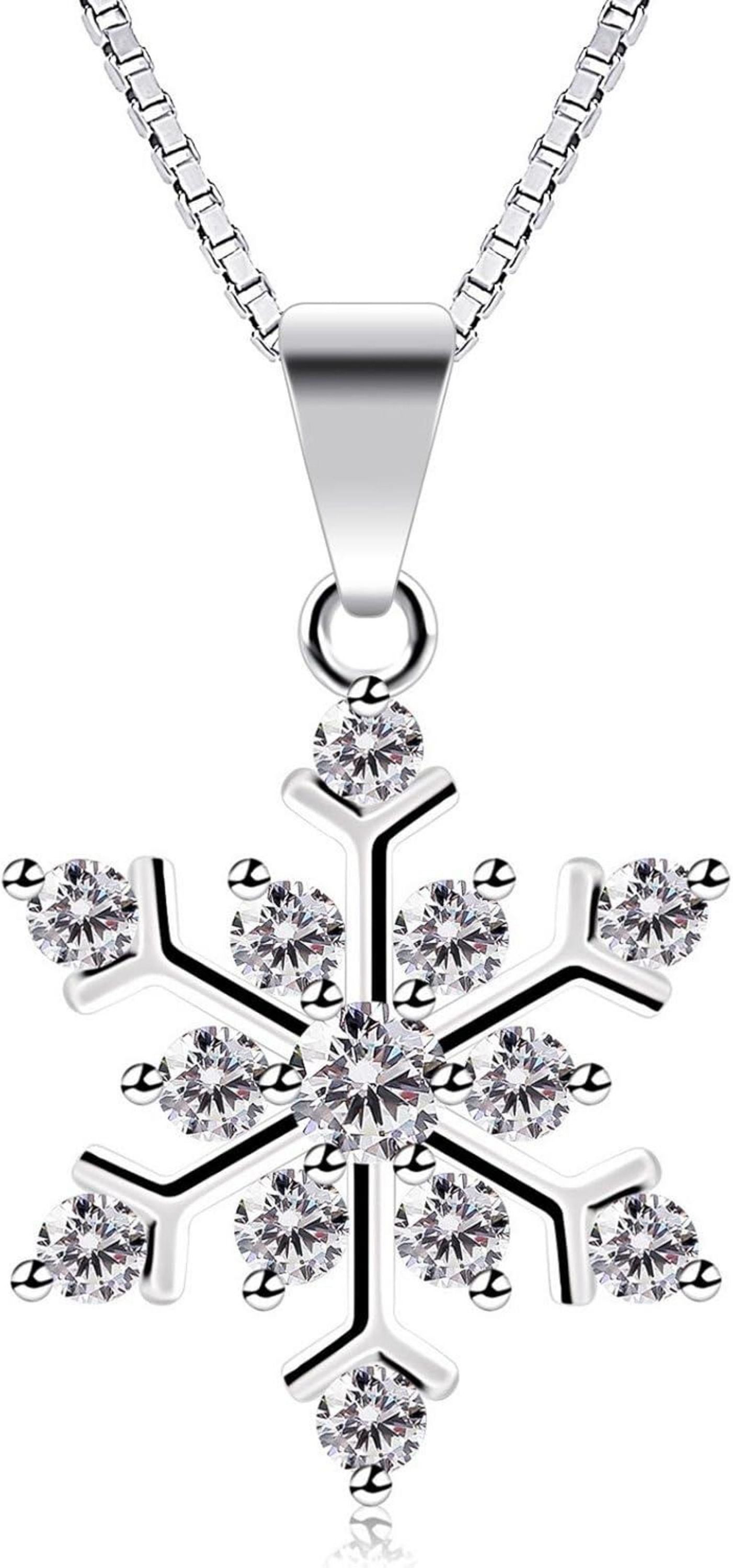 Kette Anhänger Schneeflocken 925 Sterling Silber Die Eiskönigin 45cm