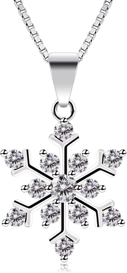 Kette Anhänger Schneeflocken 925 Sterling Silber Die Eiskönigin 45cm