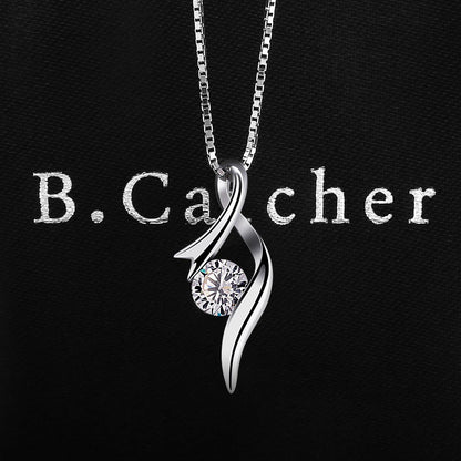 B.Catcher Damen Kette 925 Silber Notenschlüssel Anhänger Zirkonia 45CM