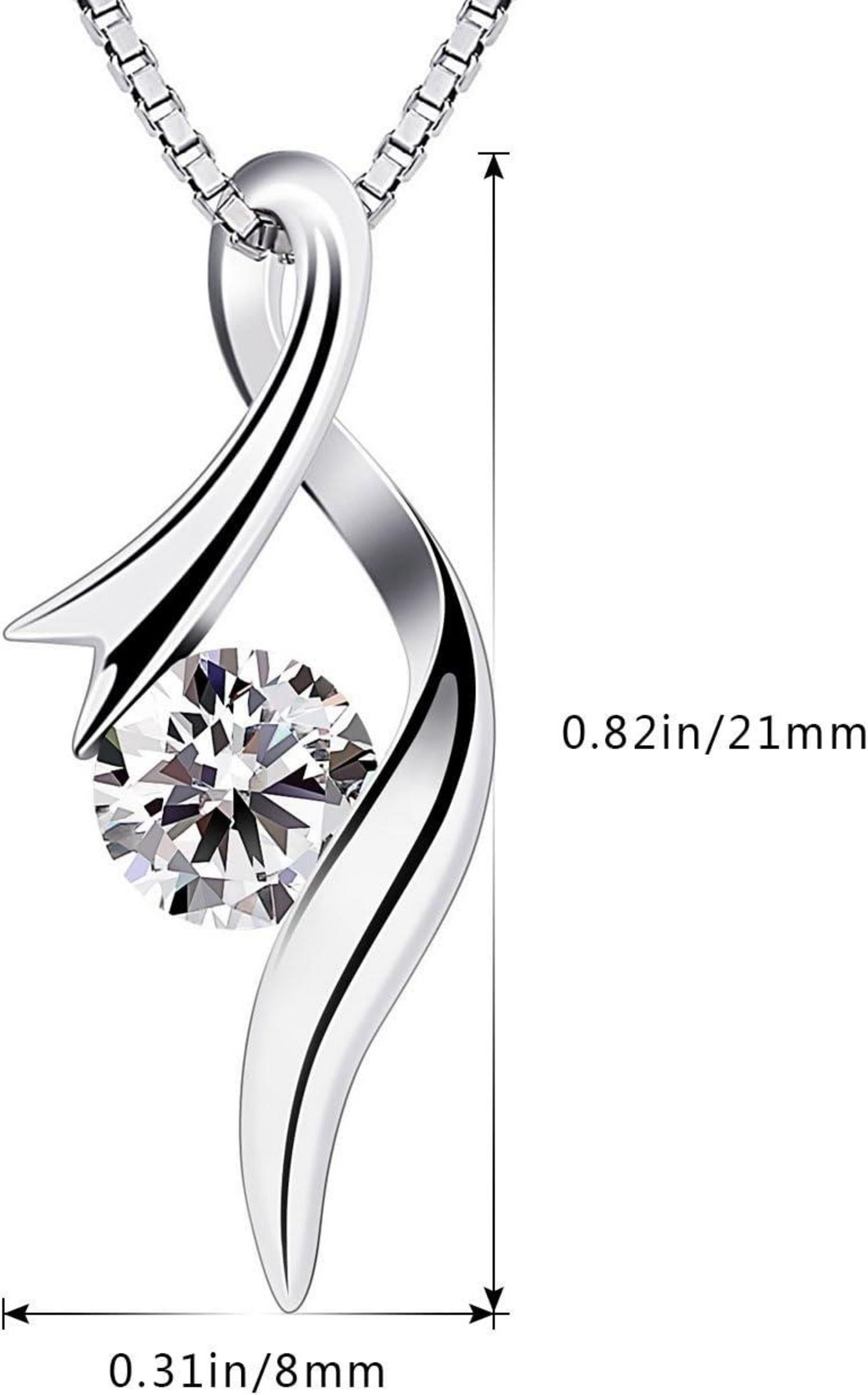 Damen Halskette 925 Silber Anhänger Zirkonia Notenschlüssel 45cm B.Catcher