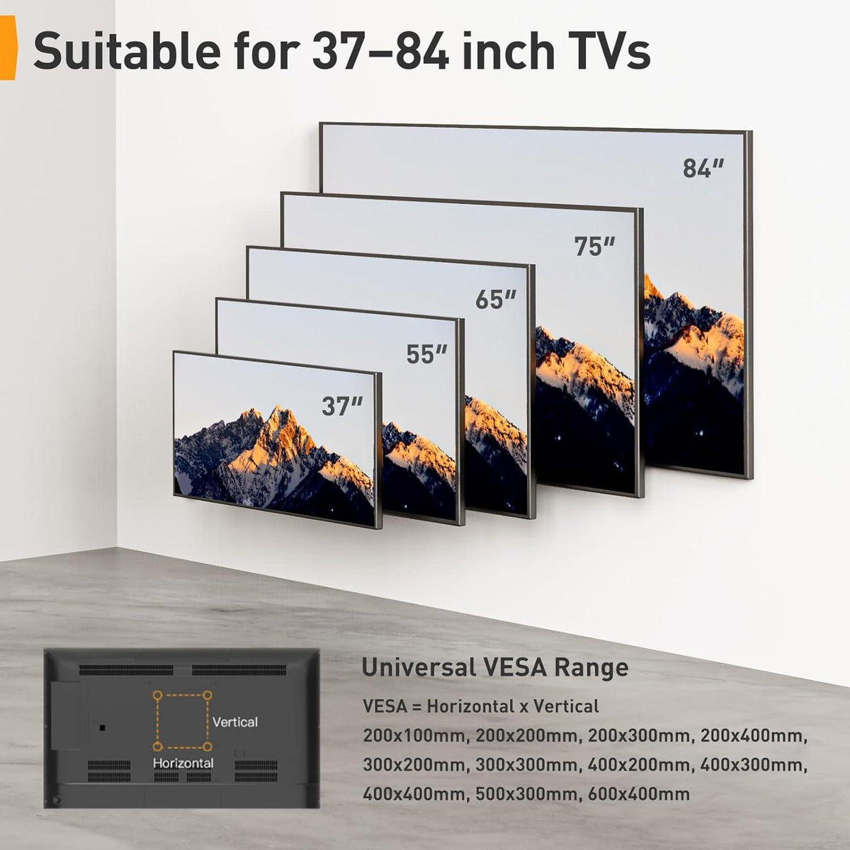 TV Wandhalterung Schwenkbar Neigbar 37-84 Zoll Flach Curved