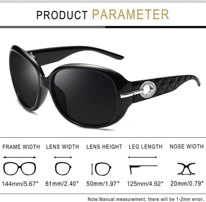 Joopin Sonnenbrille Damen Polarisiert XL Oversize Vintage UV400 Schwarz