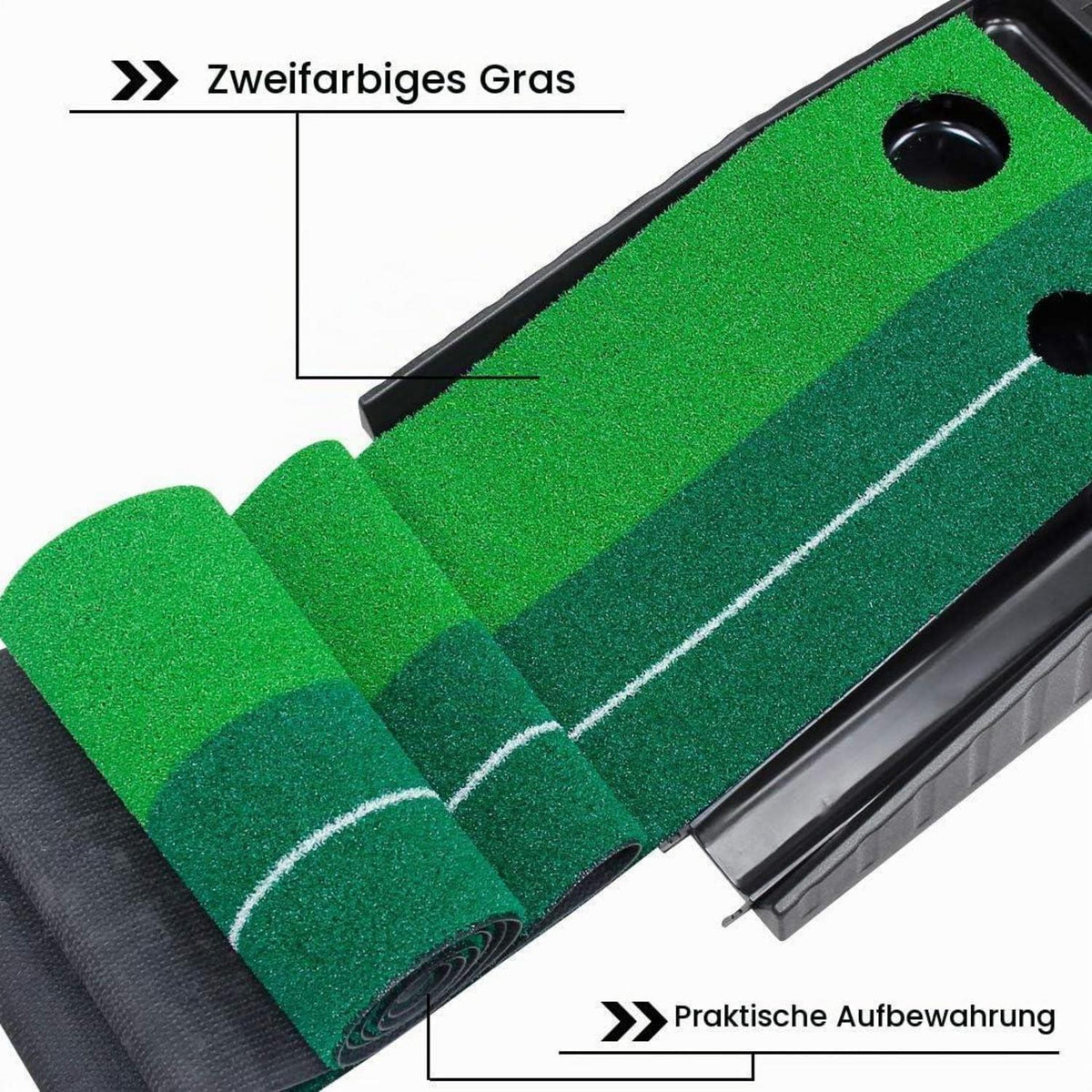 Golf Putting Matte mit automatischer Ballrückgabe