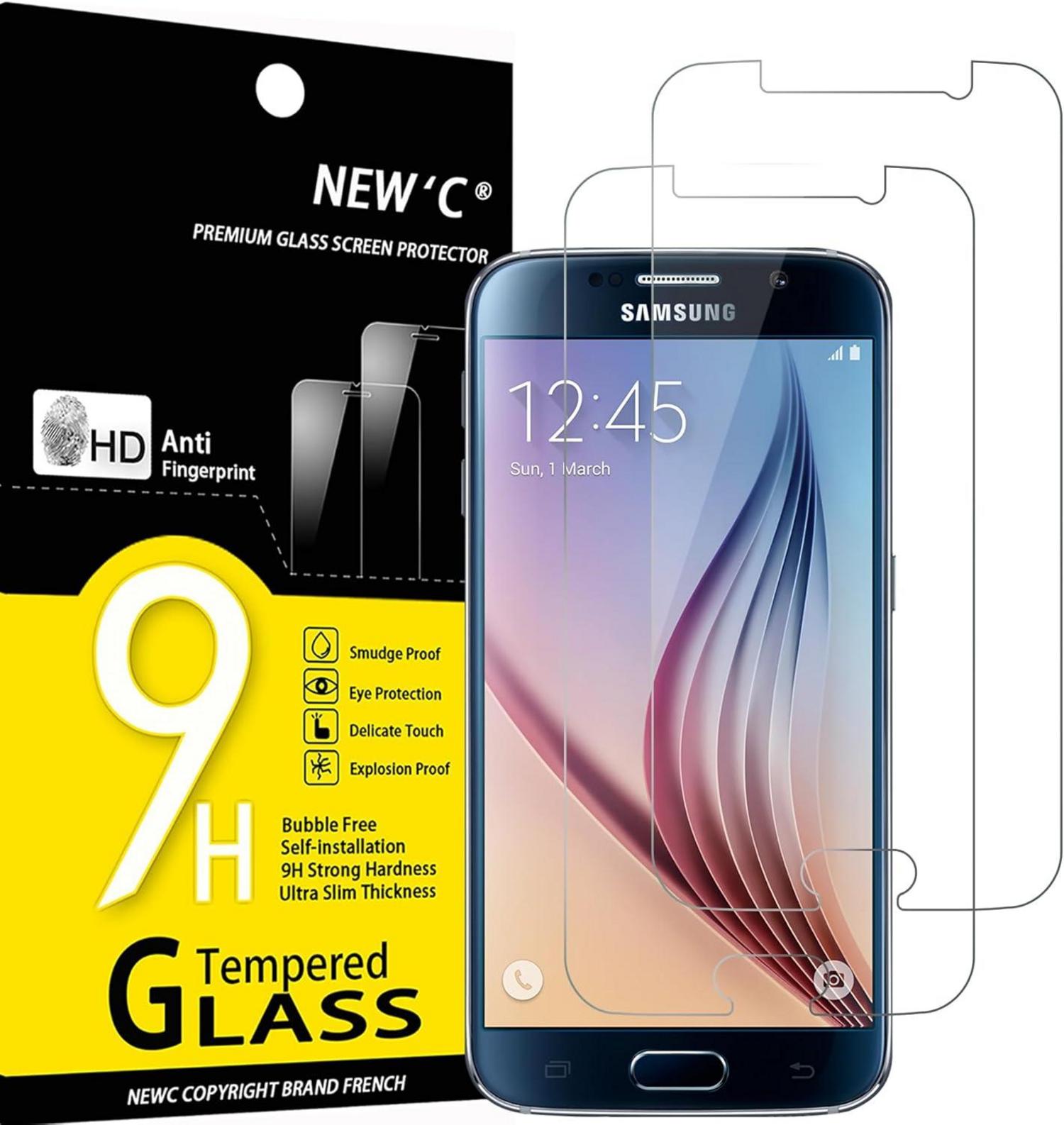 Panzer Schutz Glas Samsung Galaxy S6 2 Stück 9H Härte Ultra-klar