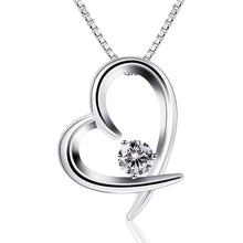 Herz Kette Damen Halskette 925 Sterlingsilber Zirkonium 45CM