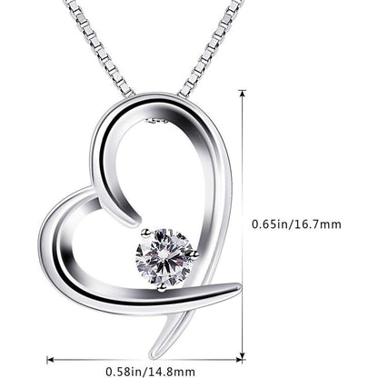 Herz Kette Damen Halskette 925 Sterlingsilber Zirkonium 45CM