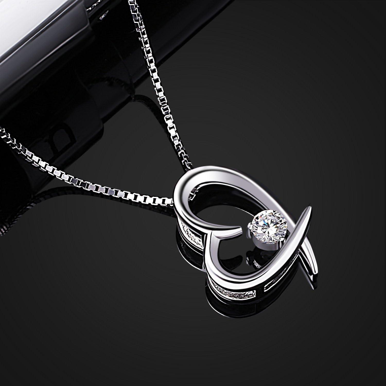 Zirkonium Herz Halskette 925 Sterling Silber 45cm JpaRepository