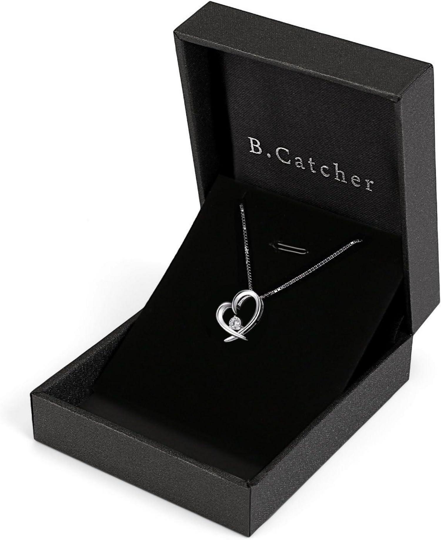 Herz Kette Damen Halskette 925 Silber Zirkonium 45CMashion