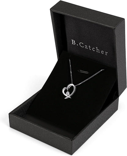 Herz Kette Damen Halskette 925 Silber Zirkonium 45CMashion