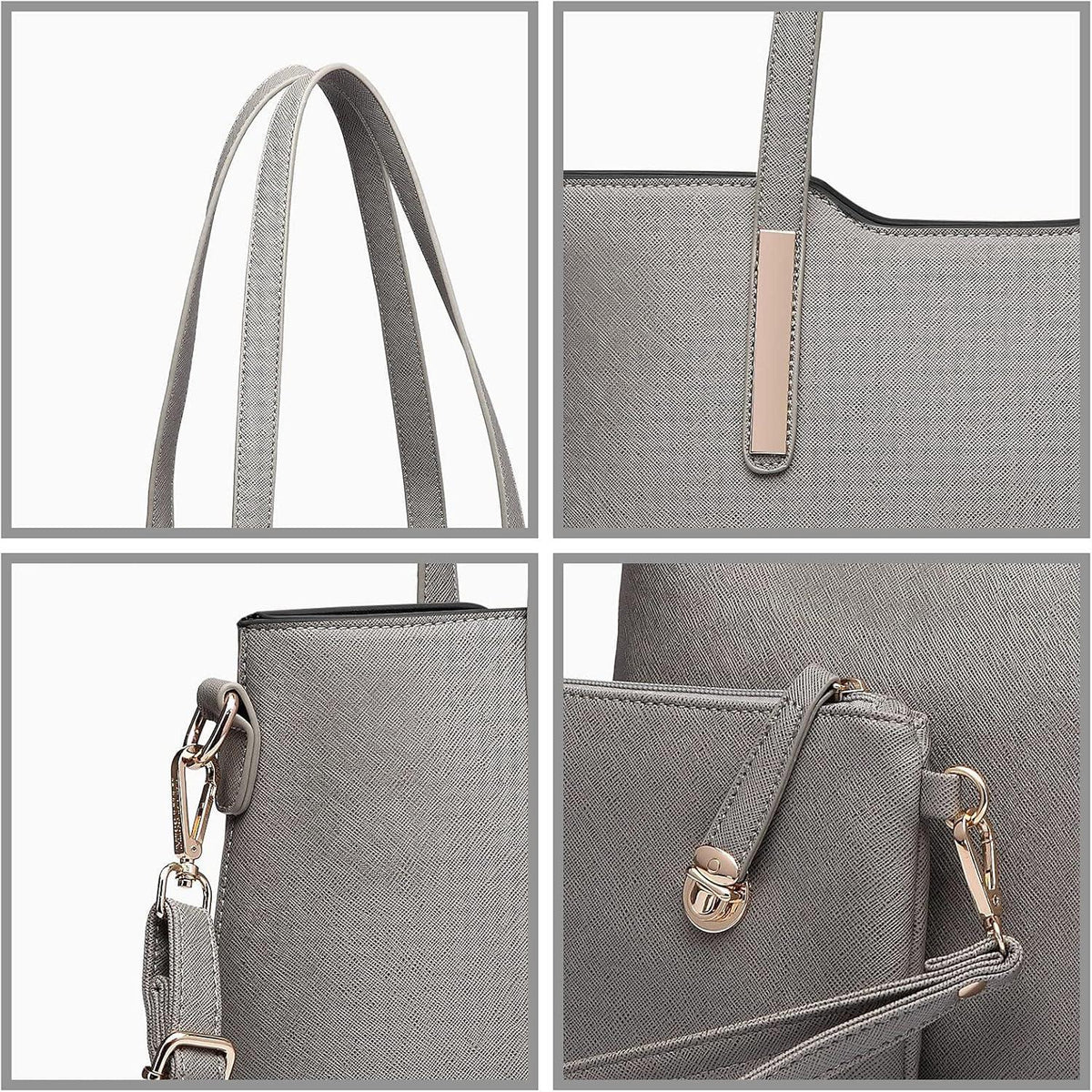 Miss Lulu Handtasche Damen Schultertasche Tote Bag Set 3-teilig