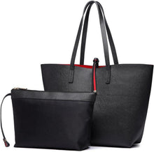 Modische Damen Schultertasche PU Leder 2-teilig Handtaschen-Set