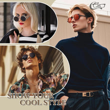 Retro Runde Sonnenbrille Herren Damen Polarisiert Blau Verspiegelt