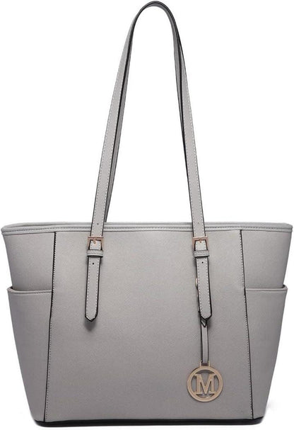 Leder-Imitat Damen Handtasche Schultertasche Groß Schwarz