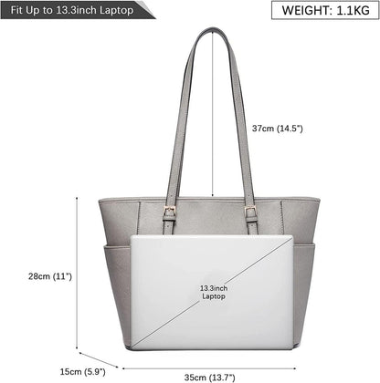 Miss Lulu Damen Handtasche Shopper Groß Schultertasche Leder-Imitat